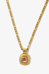 18K Gold Plated Inlaid Rhinestone Pendant Necklace