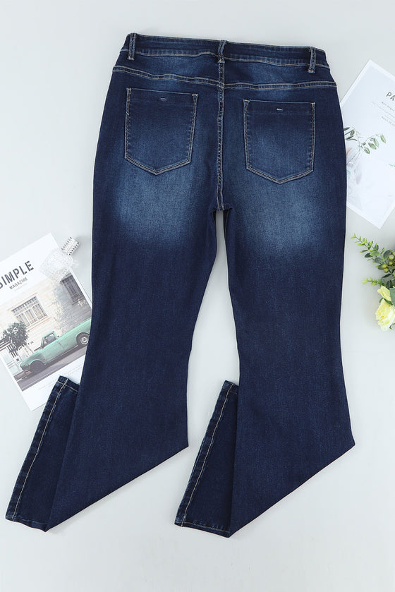 Plus Size Mid-Rise Waist Flare Jeans