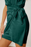 Tied Sleeveless Mini Wrap Dress