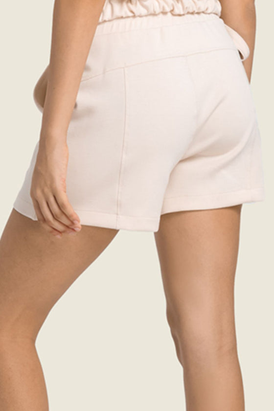 Drawstring Elastic Waist Sports Shorts with Pockets
