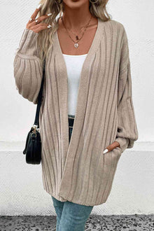  Open Front Cardigan with Pockets
