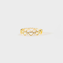  Heart Shape 18K Gold-Plated Ring
