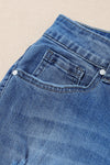 Distressed Frayed Hem Flare Jeans