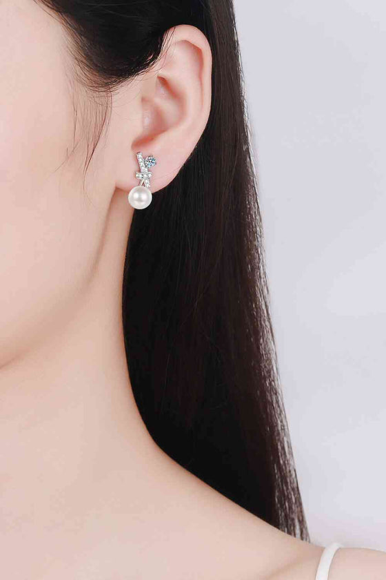 Pearl Moissanite Stud Earrings