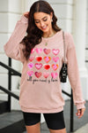 ALL YOU NEED IS LOVE Heart Round Neck Sweatshirt