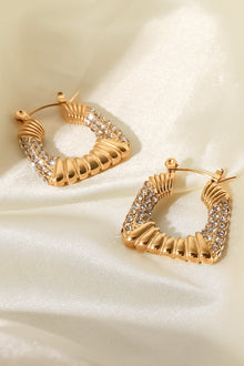  18K Gold Plated Inlaid Cubic Zirconia Earrings